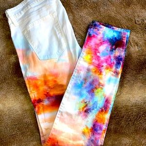 Guess Brittney Skinny Ankle Ombré Tie Due Jeans